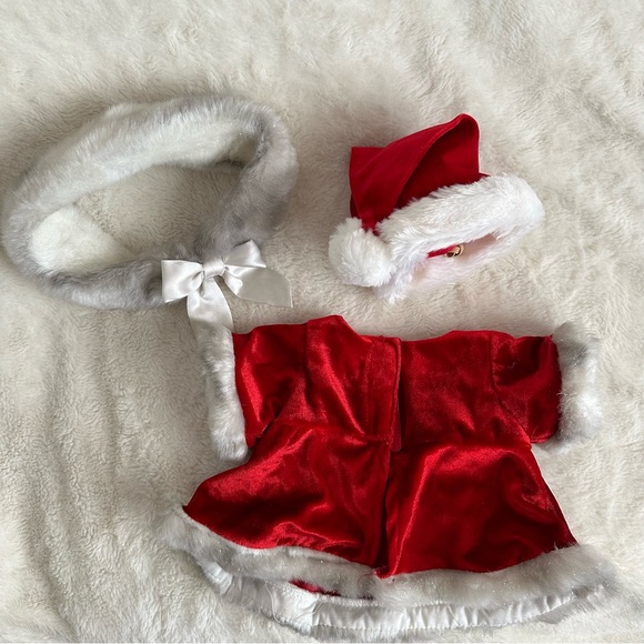 Build-A-Bear Workshop Christmas Dress Santa Hat Mrs Claus Red Outfit - Picture 2 of 3
